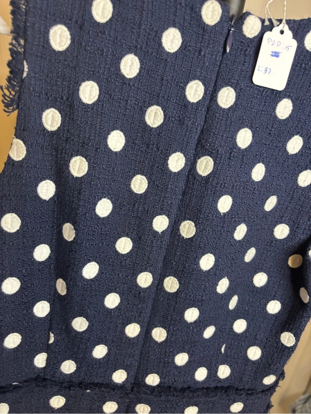 J. Crew Navy Dress with White Polka Dots